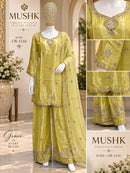Shraddha Designer Mushk CW 1144 Roman Glass Silk Heavy Bits Readymade Suits