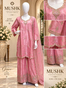 Shraddha Designer Mushk CW 1144 Roman Glass Silk Heavy Bits Readymade Suits