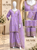 Shraddha Designer Mushk CW 1144 Roman Glass Silk Heavy Bits Readymade Suits