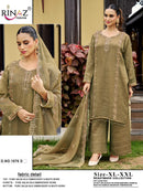 Rinaz R 1876 Pure Salsa Silk Embroidery Beads Work Pakistani Suit