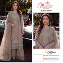 Motifz 5496 Chiffon Embroidery Khatli Work Designer Suit