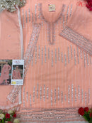 Motifz 767 Zamato Chiffon Embroidery Bits Work Pakistani Suit