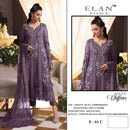 Elan E 61 Maria B Chiffon Heavy Embroidered Pearls & Cutwork Pakistani Suit