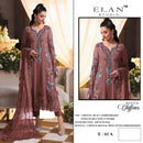 Elan E 61 Maria B Chiffon Heavy Embroidered Pearls & Cutwork Pakistani Suit