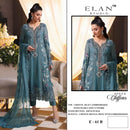 Elan E 61 Maria B Chiffon Heavy Embroidered Pearls & Cutwork Pakistani Suit