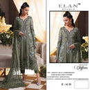 Elan E 61 Maria B Chiffon Heavy Embroidered Pearls & Cutwork Pakistani Suit