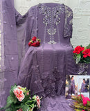 Elan E 61 Maria B Chiffon Heavy Embroidered Pearls & Cutwork Pakistani Suit