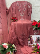 Elan E 61 Maria B Chiffon Heavy Embroidered Pearls & Cutwork Pakistani Suit