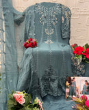 Elan E 61 Maria B Chiffon Heavy Embroidered Pearls & Cutwork Pakistani Suit
