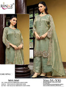 Rinaz R 1879 Pure Salsa Embroidery Beads Work Pakistani Suit