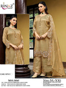 Rinaz R 1879 Pure Salsa Embroidery Beads Work Pakistani Suit