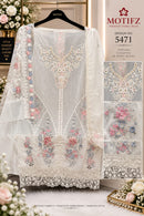 Motifz 5471 Premium Chiffon Embroidery Khatli Work Pakistani Suit