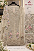 Motifz 5471 Premium Chiffon Embroidery Khatli Work Pakistani Suit