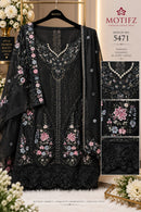 Motifz 5471 Premium Chiffon Embroidery Khatli Work Pakistani Suit