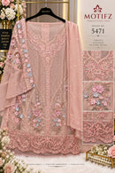 Motifz 5471 Premium Chiffon Embroidery Khatli Work Pakistani Suit