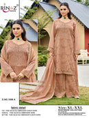 RINAZ R 1886 Pure Salsa Embroidered Bits Work Pakistani Suit