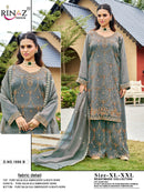 RINAZ R 1886 Pure Salsa Embroidered Bits Work Pakistani Suit