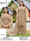 RINAZ R 1886 Pure Salsa Embroidered Bits Work Pakistani Suit