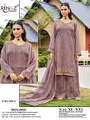 RINAZ R 1886 Pure Salsa Embroidered Bits Work Pakistani Suit