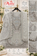 Motifz 5270 Premium Chiffon Embroidery Khatli Work Pakistani Suit