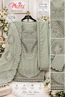 Motifz 5270 Premium Chiffon Embroidery Khatli Work Pakistani Suit