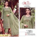 Motifz 5503 Premium Chiffon Embroidery Khatli Work Pakistani Suit