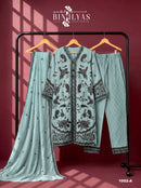 Bin Ilyas 1002 Heavy Lining Kota Checks Orange Full Cutwork Pakistani Suit