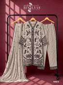 Bin Ilyas 1002 Heavy Lining Kota Checks Orange Full Cutwork Pakistani Suit