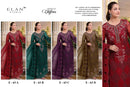 Elan E 63 Premium Chiffon Heavy Embroidered Applique Work Pakistani Suit