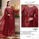 Elan E 63 Premium Chiffon Heavy Embroidered Applique Work Pakistani Suit