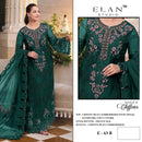 Elan E 63 Premium Chiffon Heavy Embroidered Applique Work Pakistani Suit