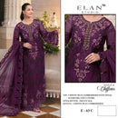 Elan E 63 Premium Chiffon Heavy Embroidered Applique Work Pakistani Suit