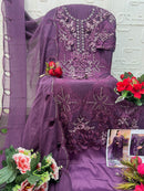 Elan E 63 Premium Chiffon Heavy Embroidered Applique Work Pakistani Suit