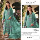 Elan E 66 Chiffon Heavy Embroidered With Appliqué Handwork & Cutwork Suit