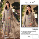 Elan E 66 Chiffon Heavy Embroidered With Appliqué Handwork & Cutwork Suit