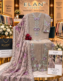 Elan E 66 Chiffon Heavy Embroidered With Appliqué Handwork & Cutwork Suit