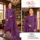 Motifz 5474 Chiffon Embroidered Khatli Work Designer Suits