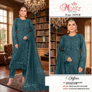 Motifz 5474 Chiffon Embroidered Khatli Work Designer Suits
