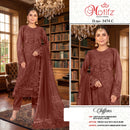 Motifz 5474 Chiffon Embroidered Khatli Work Designer Suits