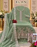 Elan Studio E 68 Salsa Heavy Beads Embroidered With Stone Work Pakistani Suit