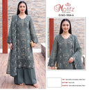 Motifz 5518 Gold Chiffon Suit With Embroidery & Khatli Worked Pakistani Suits