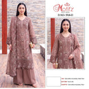 Motifz 5518 Gold Chiffon Suit With Embroidery & Khatli Worked Pakistani Suits