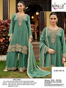 RINAZ R 1901 Pure Viscose Tissue Silk With Heavy Beads Work Ready To Wear Pakistani Suit