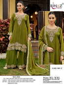 RINAZ R 1901 Pure Viscose Tissue Silk With Heavy Beads Work Ready To Wear Pakistani Suit
