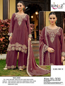 RINAZ R 1901 Pure Viscose Tissue Silk With Heavy Beads Work Ready To Wear Pakistani Suit