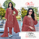 Motifz 5269 Chiffon Embroidery Khatli Work Designer Pakistani Party Wear Suit
