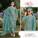 Motifz 5114 Organza Embroidery Khatli Work Designer Pakistani Party Wear Suit
