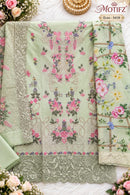 Motifz 5418 Pure Cambric Cotton Embroidery Work Pakistani Suit