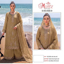 Motifz 5525 Gold Siffion With Embroidery Bits Work Pakistani Party Wear Suit