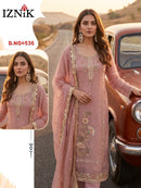 Iznik Fab 536 Heavy Siffon With Heavy Embroidery & Khatli Work Premium Pakistani Party Wear Suit